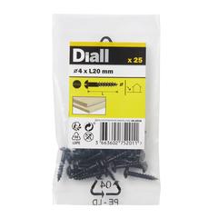 Diall Carbon Steel Dome Wood Screw Pack (4 x 20 mm, 25 Pc.)