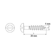 Diall Carbon Steel Dome Wood Screw Pack (4 x 20 mm, 25 Pc.)