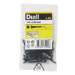 Diall Carbon Steel Dome Wood Screw Pack (4 x 25 mm, 25 Pc.)