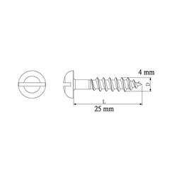 Diall Carbon Steel Dome Wood Screw Pack (4 x 25 mm, 25 Pc.)