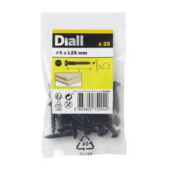 Diall Carbon Steel Dome Wood Screw Pack (5 x 25 mm, 25 Pc.)