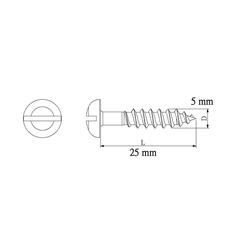 Diall Carbon Steel Dome Wood Screw Pack (5 x 25 mm, 25 Pc.)