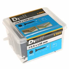 Diall Carbon Steel Coarse Plasterboard Screw Pack (3.5 x 35 mm, 500 Pc.)