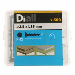 Diall Carbon Steel Coarse Plasterboard Screw Pack (3.5 x 35 mm, 500 Pc.)