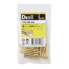 Diall Brass Wood Screw Pack (4 x 30 mm, 25 Pc.)