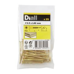 Diall Brass Wood Screw Pack (3.5 x 40 mm, 25 Pc.)