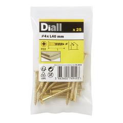 Diall Brass Wood Screw Pack (4 x 40 mm, 25 Pc.)