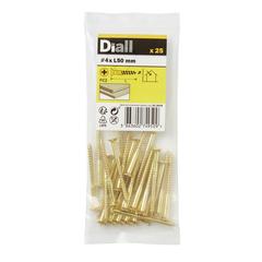 Diall Brass Wood Screw Pack (4 x 50 mm, 25 Pc.)