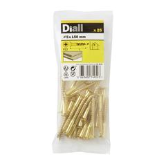 Diall Brass Wood Screw Pack (5 x 50 mm, 25 Pc.)