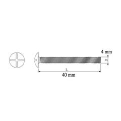 مجموعة براغي لمقبض درج فولاذ كربوني مطلي بالزنك ديال (M4 × 40 مم، 10 قطع)