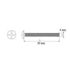 مجموعة براغي لمقبض درج فولاذ كربوني مطلي بالزنك ديال (M4 × 50 مم، 10 قطع)
