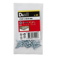 Diall Zinc-Plated Carbon Steel Self Drilling Screw Pack (3.5 x 9.5 mm, 25 Pc.)