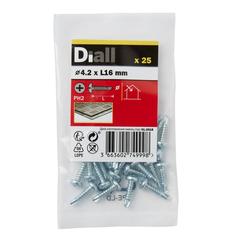 Diall Zinc-Plated Carbon Steel Self Drilling Screw Pack (4.2 x 16 mm, 25 Pc.)