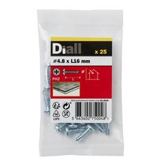 Diall Zinc-Plated Carbon Steel Self Drilling Screw Pack (4.8 x 16 mm, 25 Pc.)