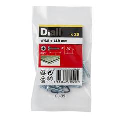 Diall Zinc-Plated Carbon Steel Self Drilling Screw Pack (4.8 x 19 mm, 25 Pc.)