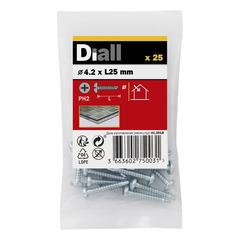 Diall Zinc-Plated Carbon Steel Self Drilling Screw Pack (4.2 x 25 mm, 25 Pc.)