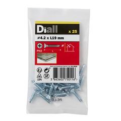 Diall Zinc-Plated Carbon Steel Self Drilling Screw Pack (4.2 x 19 mm, 25 Pc.)