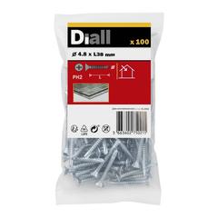 Diall Zinc-Plated Carbon Steel Self Drilling Screw Pack (4.8 x 38 mm, 100 Pc.)