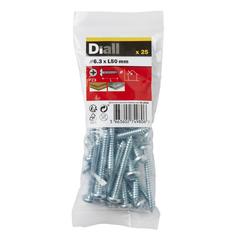 Diall Zinc-Plated Carbon Steel Self Tapping Screw Pack (6.3 x 50 mm, 25 Pc.)