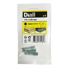 Diall Yellow-Passivated Carbon Steel Dowel Screw Pack (4 x 30 mm, 5 Pc.)