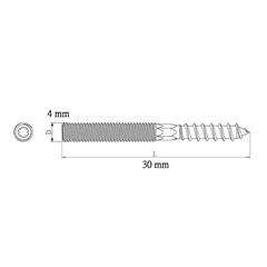 Diall Yellow-Passivated Carbon Steel Dowel Screw Pack (4 x 30 mm, 5 Pc.)