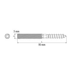 Diall Yellow-Passivated Carbon Steel Dowel Screw Pack (5 x 50 mm, 5 Pc.)