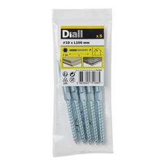 Diall Yellow-Passivated Carbon Steel Dowel Screw Pack (10 x 100 mm, 5 Pc.)