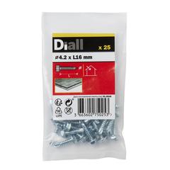 Diall Zinc-Plated Carbon Steel Drilling Hex Screw Pack (4.2 x 16 mm, 25 Pc.)