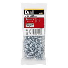 Diall Zinc-Plated Carbon Steel Drilling Hex Screw Pack (4.2 x 16 mm, 100 Pc.)
