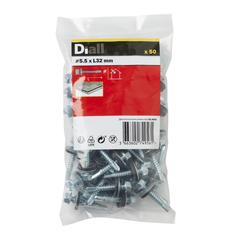 Diall Zinc-Plated Carbon Steel Roofing Screw Pack (5.5 x 32 mm, 50 Pc.)