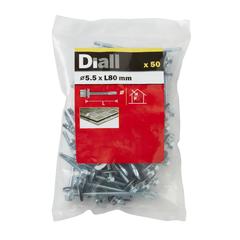 Diall Zinc-Plated Carbon Steel Roofing Screw Pack (5.5 x 80 mm, 50 Pc.)
