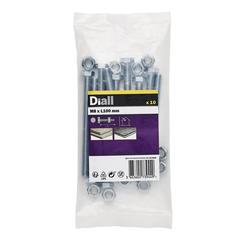 Diall Zinc-Plated Carbon Steel Hex Nut & Bolt Pack (M8 x 100 mm, 10 Pc.)