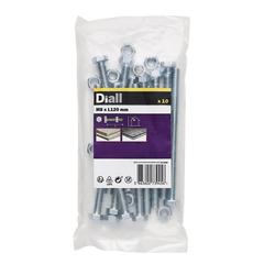 Diall Zinc-Plated Carbon Steel Hex Nut & Bolt Pack (M8 x 120 mm, 10 Pc.)