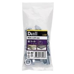Diall Zinc-Plated Carbon Steel Hex Nut & Bolt Pack (M10 x 20 mm, 10 Pc.)