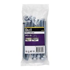 Diall M10 Hex Carbon Steel Bolt & Nut (120 mm, 10 Pc.)