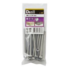 Diall M6 Hex Stainless Steel Bolt & Nut (75 mm, 10 Pc.)
