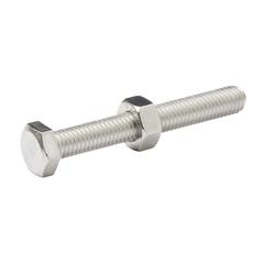 Diall M8 Hex Stainless Steel Bolt & Nut (60 mm, 10 Pc.)