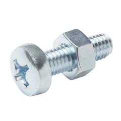 Diall M6 Carbon Steel Pan Head Machine Screw & Nut (20 mm, 20 Pc.)