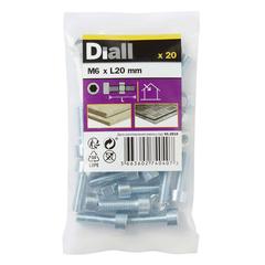Diall M5 Cylindrical Carbon Steel Set Screw & Nut (20 mm, 20 Pc.)