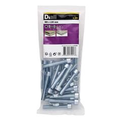 Diall M8 Cylindrical Carbon Steel Set Screw & Nut (50 mm, 20 Pc.)
