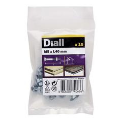 Diall Zinc-Plated Carbon Steel Square Coach Nut & Bolt Pack (M5 x 40 mm, 10 Pc.)