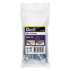 Diall Zinc-Plated Carbon Steel Square Coach Nut & Bolt Pack (M6 x 70 mm, 10 Pc.)