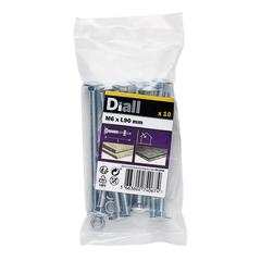 Diall Zinc-Plated Carbon Steel Square Coach Nut & Bolt Pack (M6 x 90 mm, 10 Pc.)