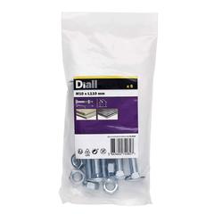 Diall Zinc-Plated Carbon Steel Square Coach Nut & Bolt Pack (M10 x 110 mm, 5 Pc.)