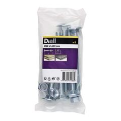 Diall Zinc-Plated Carbon Steel Square Coach Nut & Bolt Pack (M12 x 130 mm, 5 Pc.)