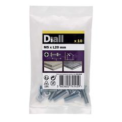 Diall Zinc-Plated Carbon Steel Roofing Square Nut & Bolt Pack (M5 x 20 mm, 10 Pc.)