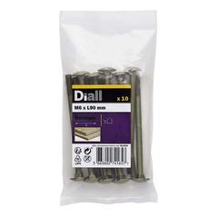 Diall Carbon Steel Cup Square Bolt Pack (M6 x 90 mm, 10 Pc.)