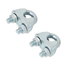 Diall Zinc-Plated Steel Wire Rope Clamp Pack (90 x 6 mm, 2 Pc.)