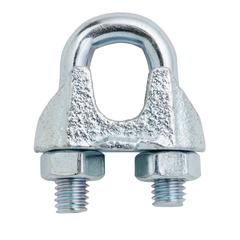 Diall Zinc-Plated Steel Wire Rope Clamp Pack (90 x 8 mm, 2 Pc.)