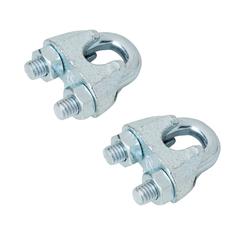 Diall Zinc-Plated Steel Wire Rope Clamp Pack (90 x 8 mm, 2 Pc.)